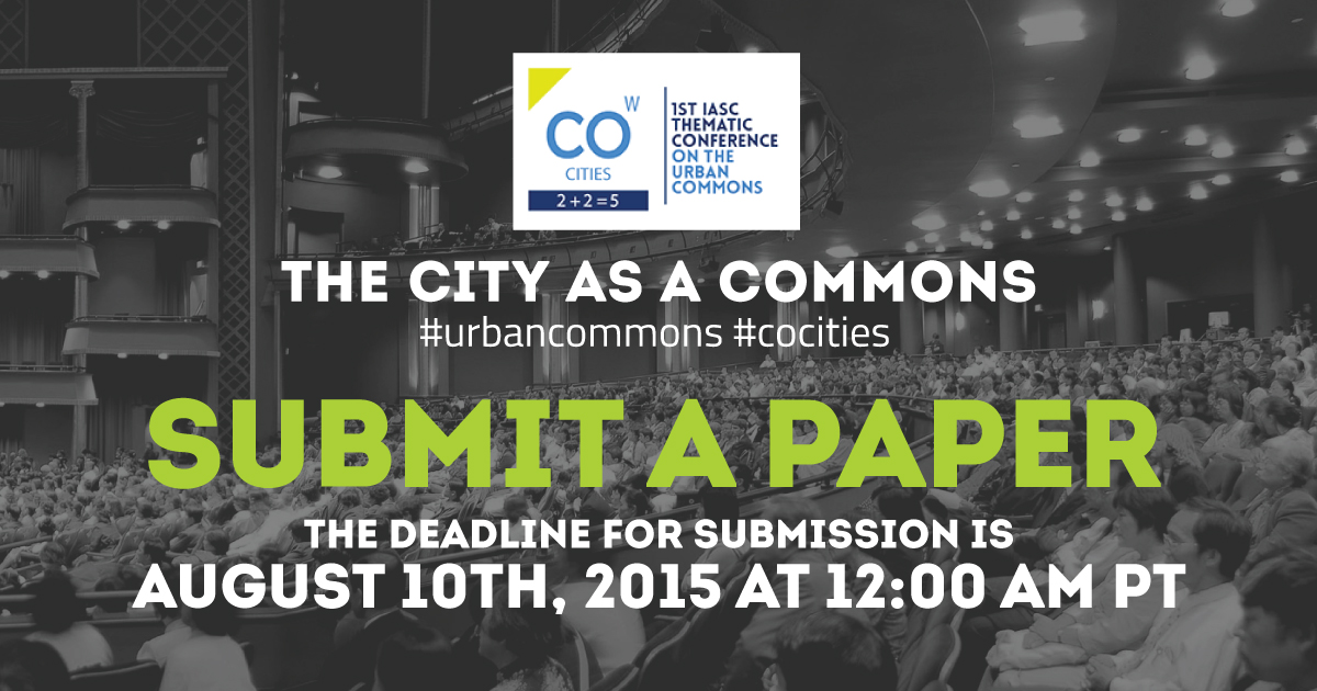 The City as a Commons: Designing and Governing the City as a Common Resource?