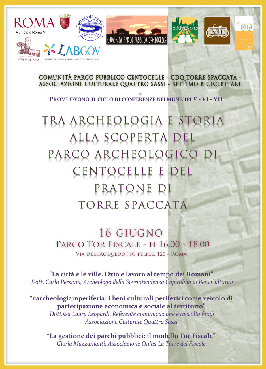 Terza conferenza sull’archeologia e storia del Parco Archeologico di Centocelle